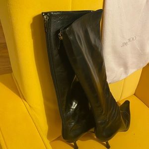 Jimmy Choo black leather boots